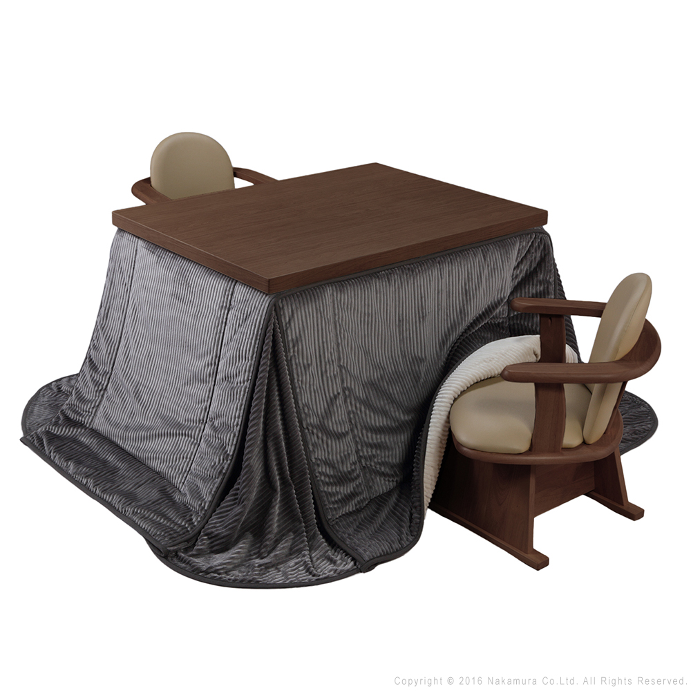 MUSTBUY ダイニングこたつテーブル ハイタイプ コタツ 椅子掛布団付き4