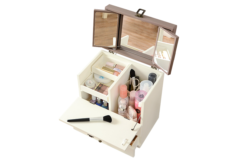 HAGiHARA（萩原） メイクボックス ドレッサー おしゃれ コスメワゴン