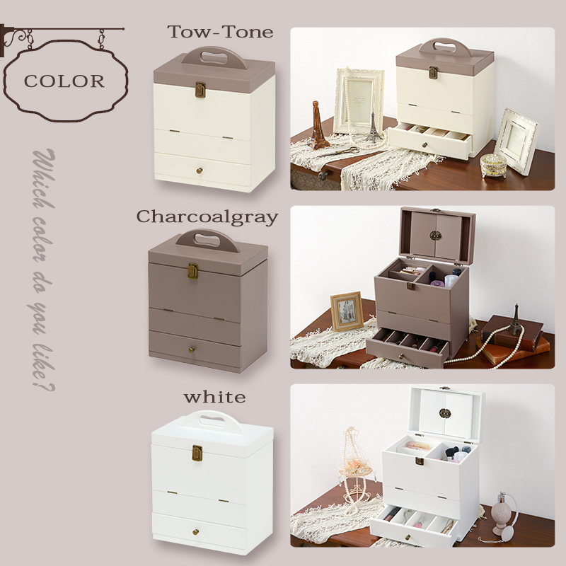 HAGiHARA（萩原） メイクボックス ドレッサー おしゃれ コスメワゴン