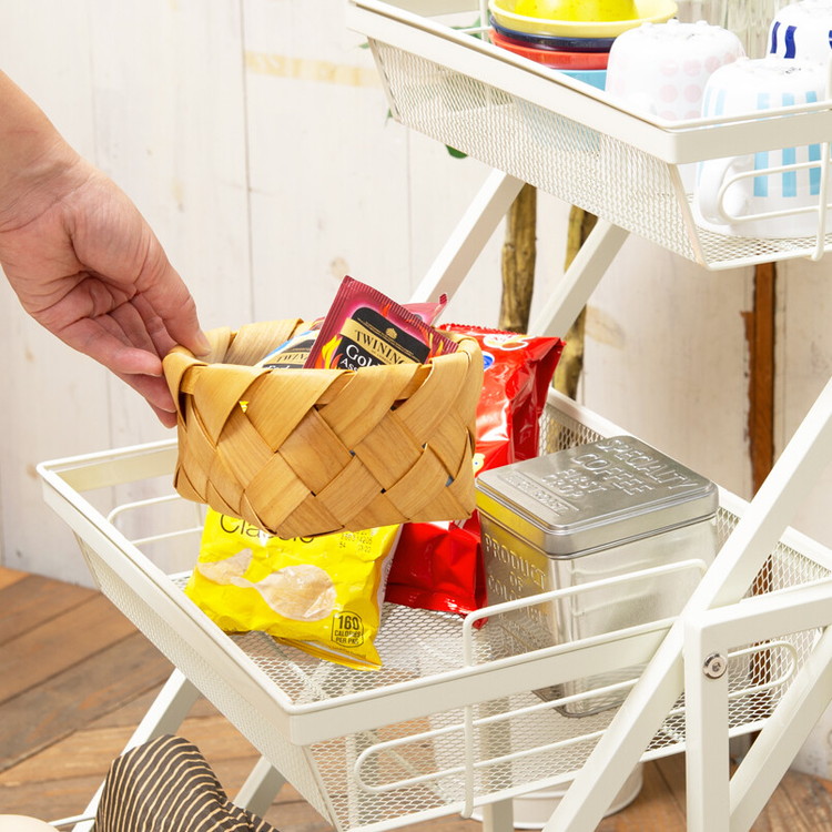 永井興産 バスケットラック 棚 キャスターワゴン おしゃれ ストッカー