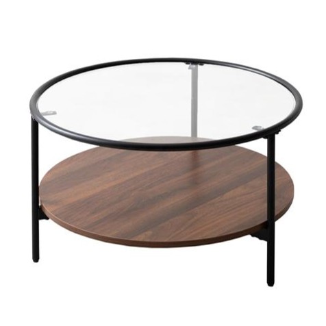 ローテーブル 円形 丸型 おしゃれ 北欧モダン 棚 木製 ガラス レトロ