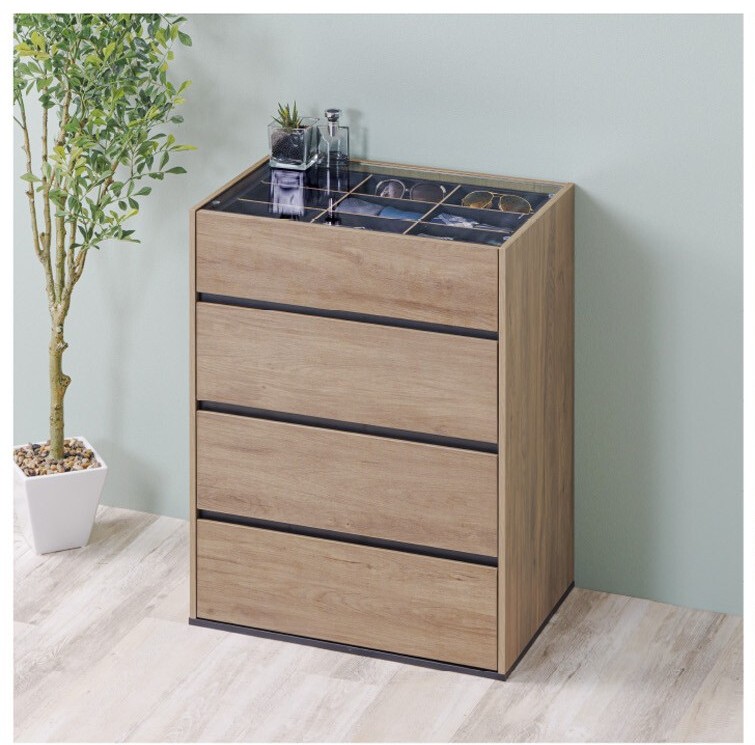 ガラスの天板付　ジュエリーチェスト Amazon｜LIFE STYLING 天板ガラスのジュエリーチェスト 幅60cm HE-ROC