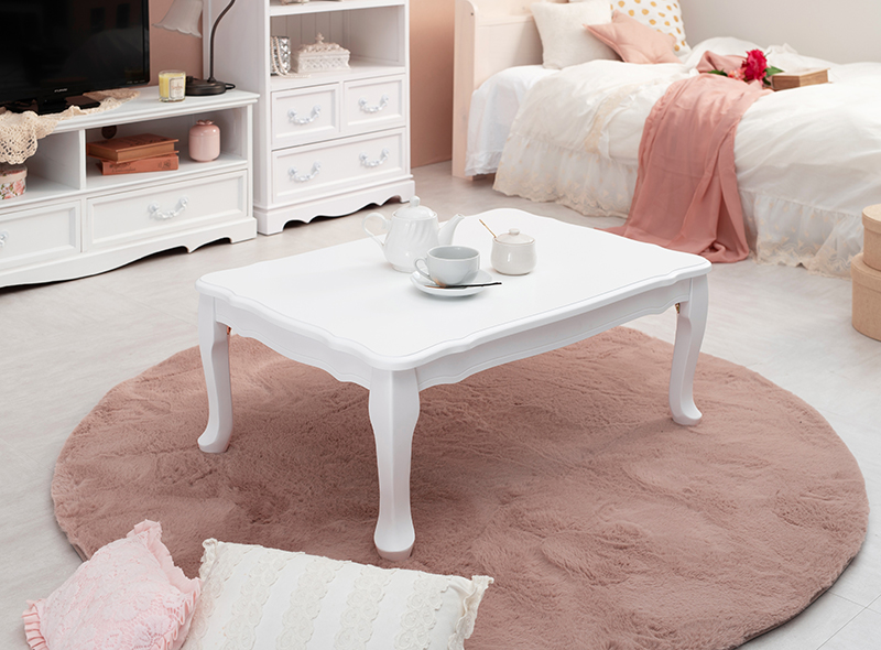 HAGiHARA（萩原） ローテーブル 折りたたみ おしゃれ アンティーク 白