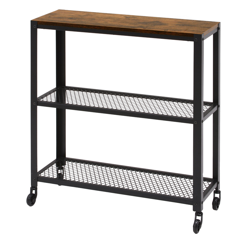 HAGiHARA（萩原） ラック 棚 キャスターワゴン ヴィンテージ 古材風
