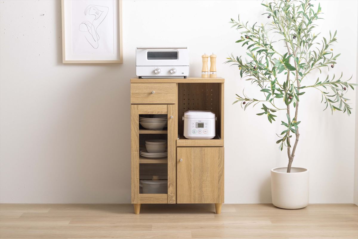 ラック 食器棚 レンジ台 キッチン収納 カップボード おしゃれ 棚 扉