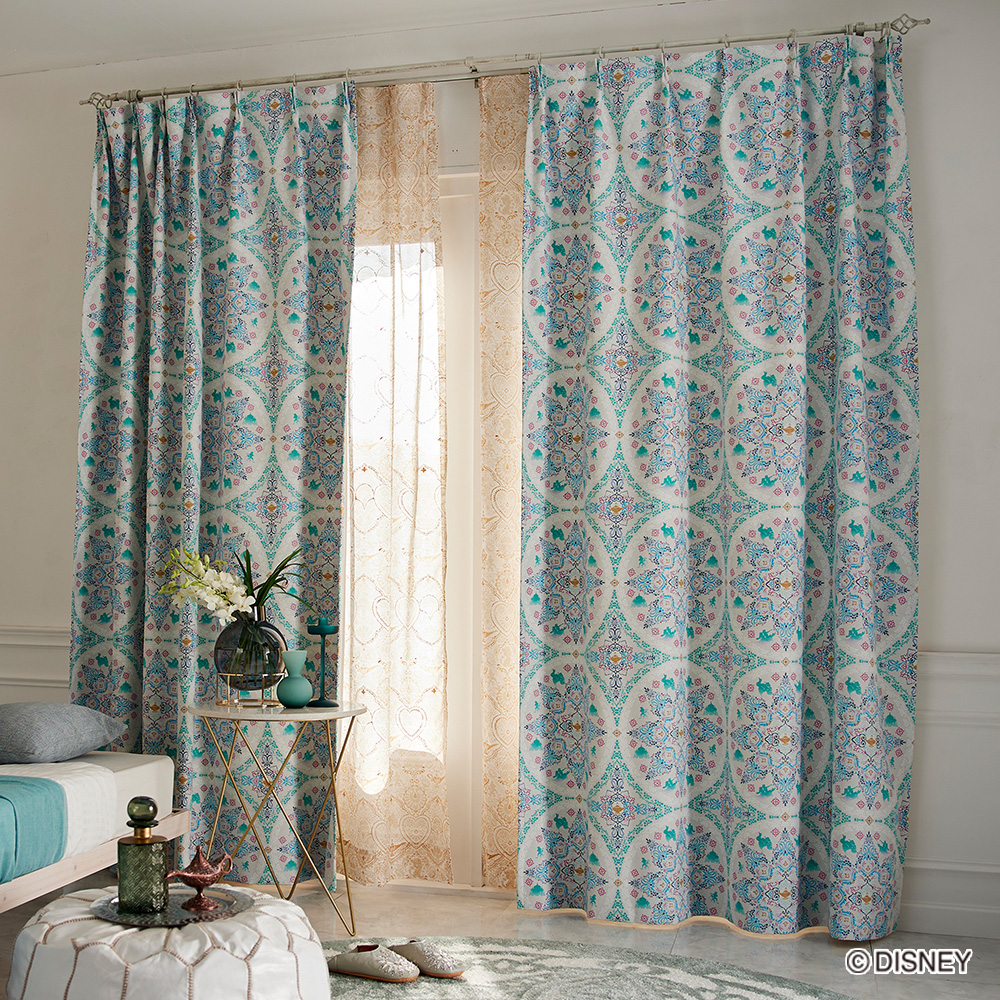 Disney（ディズニー） カーテン アラジン ジャスミン 遮光2級 ドレープ