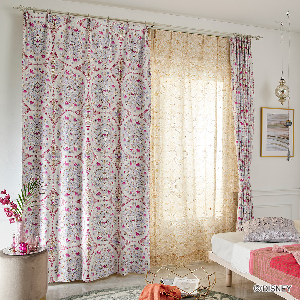 Disney（ディズニー） カーテン アラジン ジャスミン 遮光2級 ドレープ