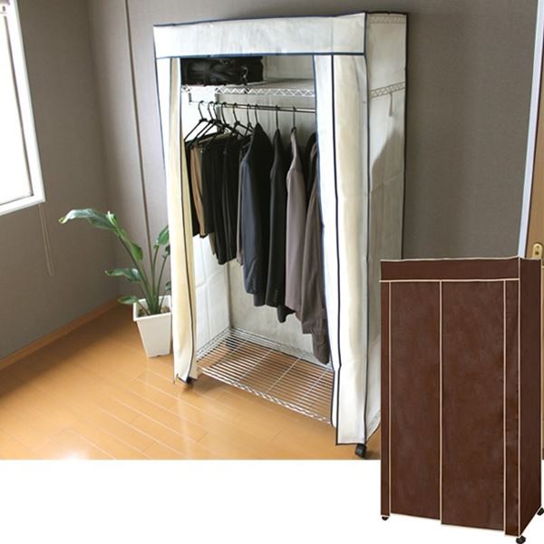 【美品‼️】オシャレ♪ キャスター付き 80cm幅ワードローブ クローゼット MINT ワードローブ クローゼット ハンガーラック 奥行き 深い タンス