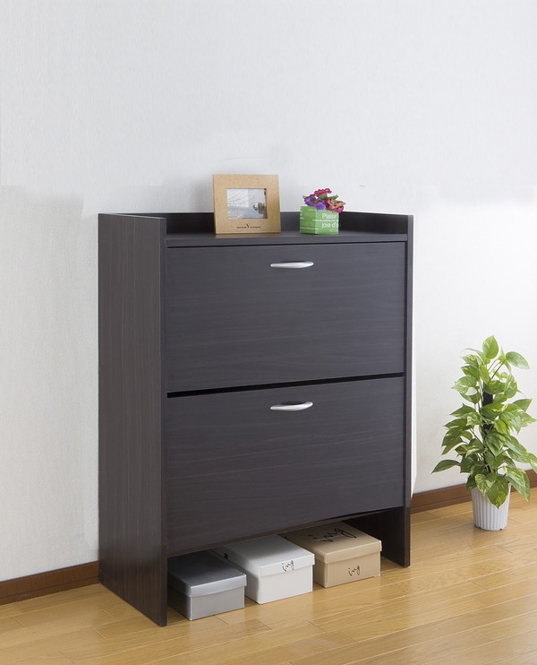 サン・ハーベスト 省スペースシューズラック　3段　ダークブラウン 省スペースシューズラック3段 | 【暮らしを演出するインテリア】株式