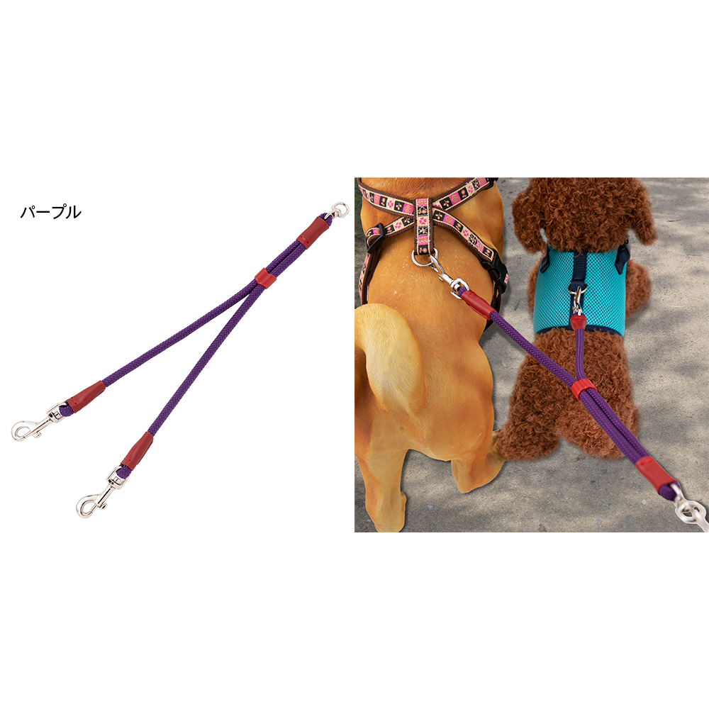 犬 二頭引きリード ２頭の合計体重が10kgまで ラロック アミット 丸ひも二頭引き先端部 Sサイズ メール便のみ送料無料 |  | 11