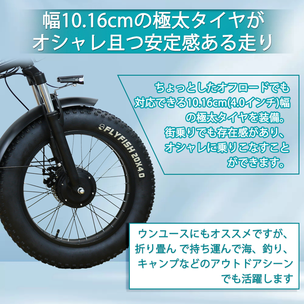 2024最新モデル】フル電動自転車 20インチ 折りたたみモペット自転車 E 