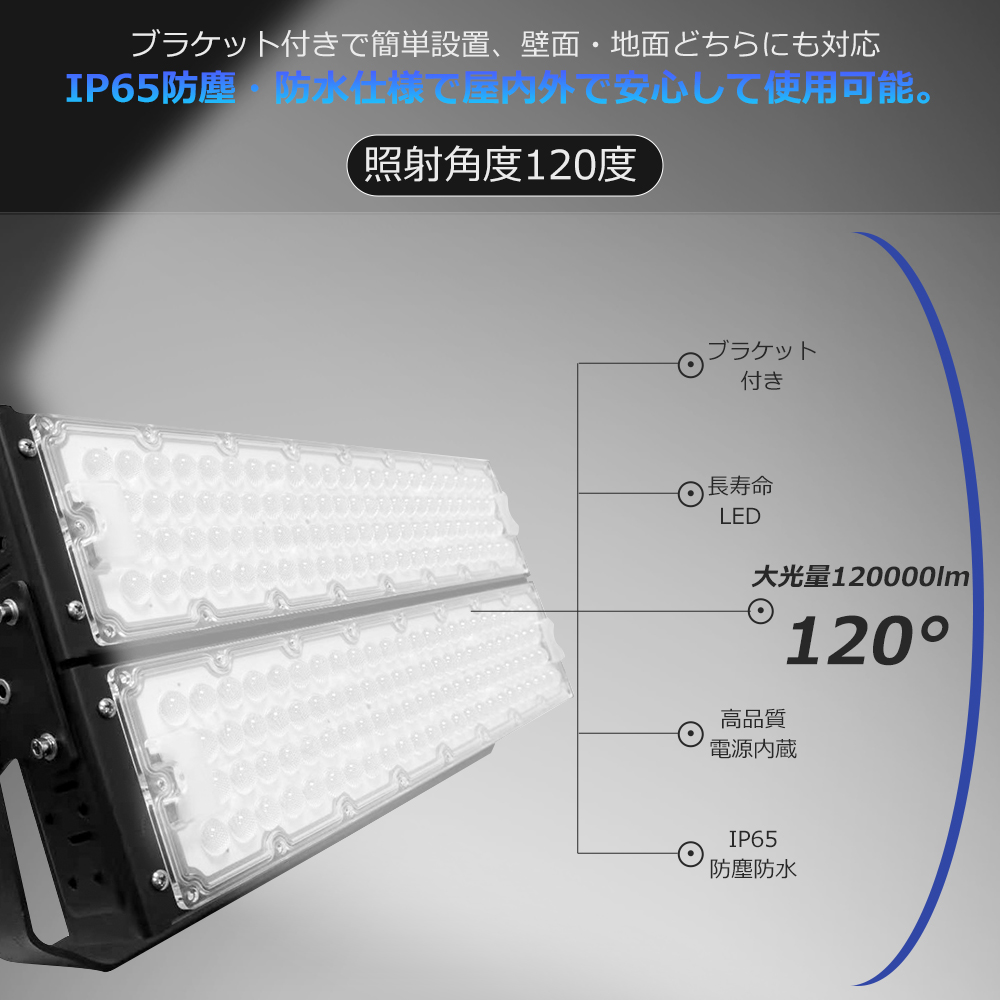 【新品特売】LED投光器 600W 6000W相当 120000LM 屋外用 明るい 投光器 LED 屋外 防水 LED作業灯 LED投光機 ...