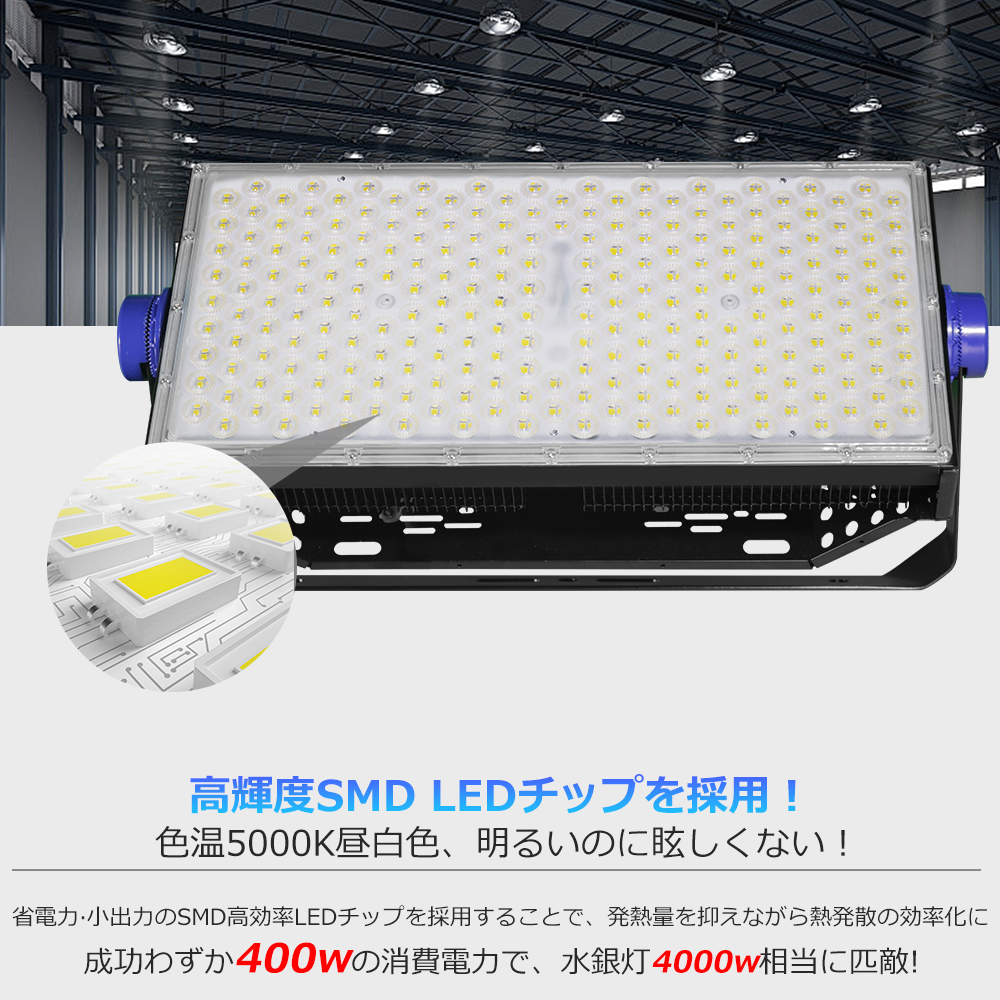 【新品特売】LED投光器 400W 4000W相当 80000LM 屋外用 明るい 投光器 LED 屋外 防水 LED作業灯 IP65 LED ...