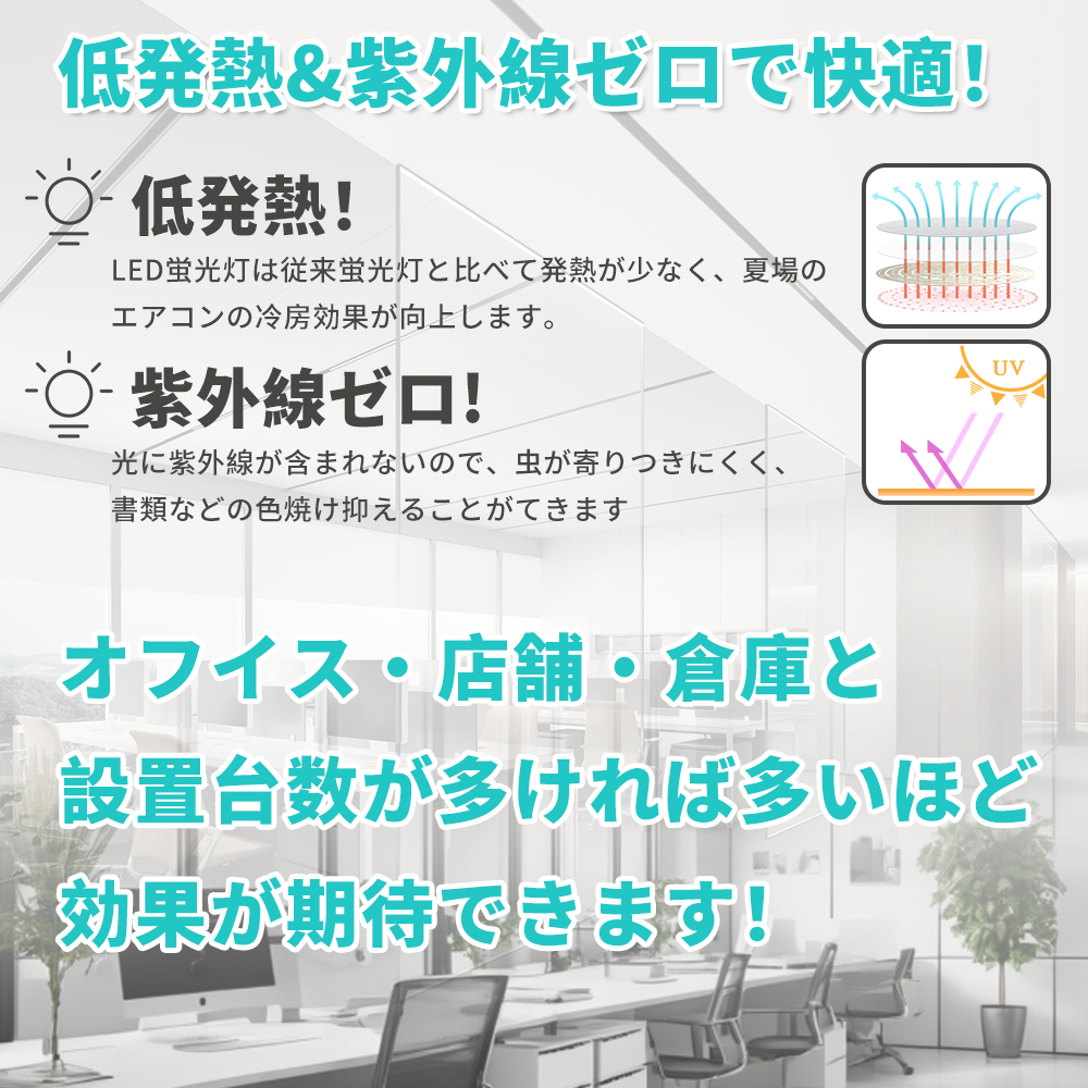 【特価 100本セット】LED蛍光灯 器具一体型 40W型 直管型 T5 120cm 昼光色/昼白色/白色/電球色  LEDベースライト スイッチコード付 15本連結可 送料無料 1年保証の画像