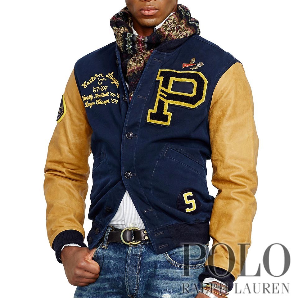 ▽最終価格▽ポロラルフローレン : Davidson Varsity Jacket [レザー袖