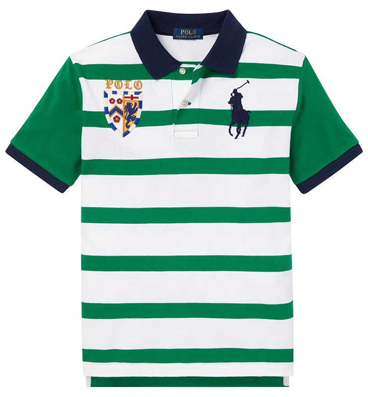 【ひろ】ポロラルフローレン 半袖ポロシャツ L ネイビーボーダー×グリーン POLO RALPH LAUREN（ポロ・ラルフローレン） ポロ ラルフローレン 半袖
