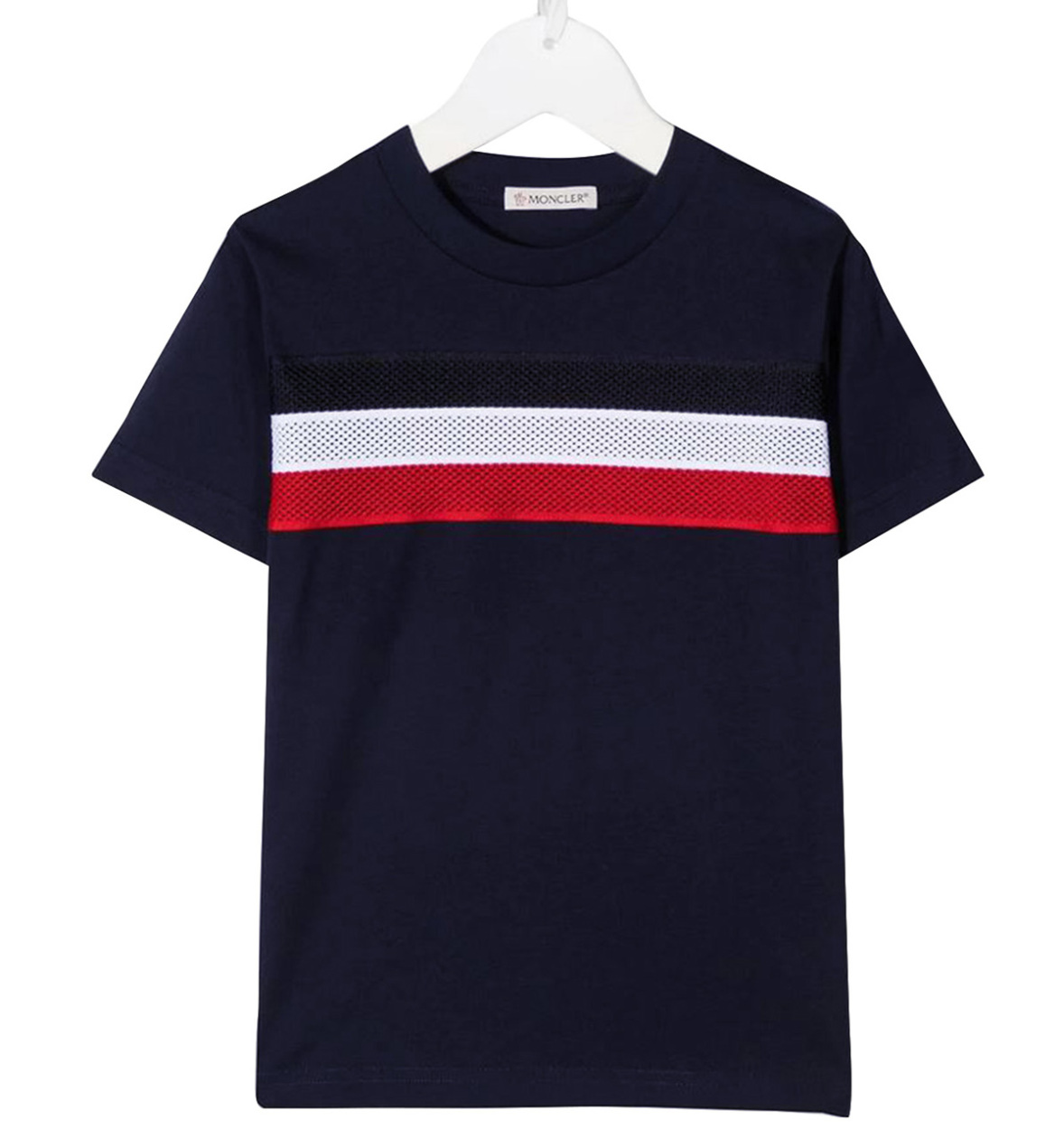 モンクレール キッズ 子供 半袖 Tシャツ MONCLER トリコロールメッシュ