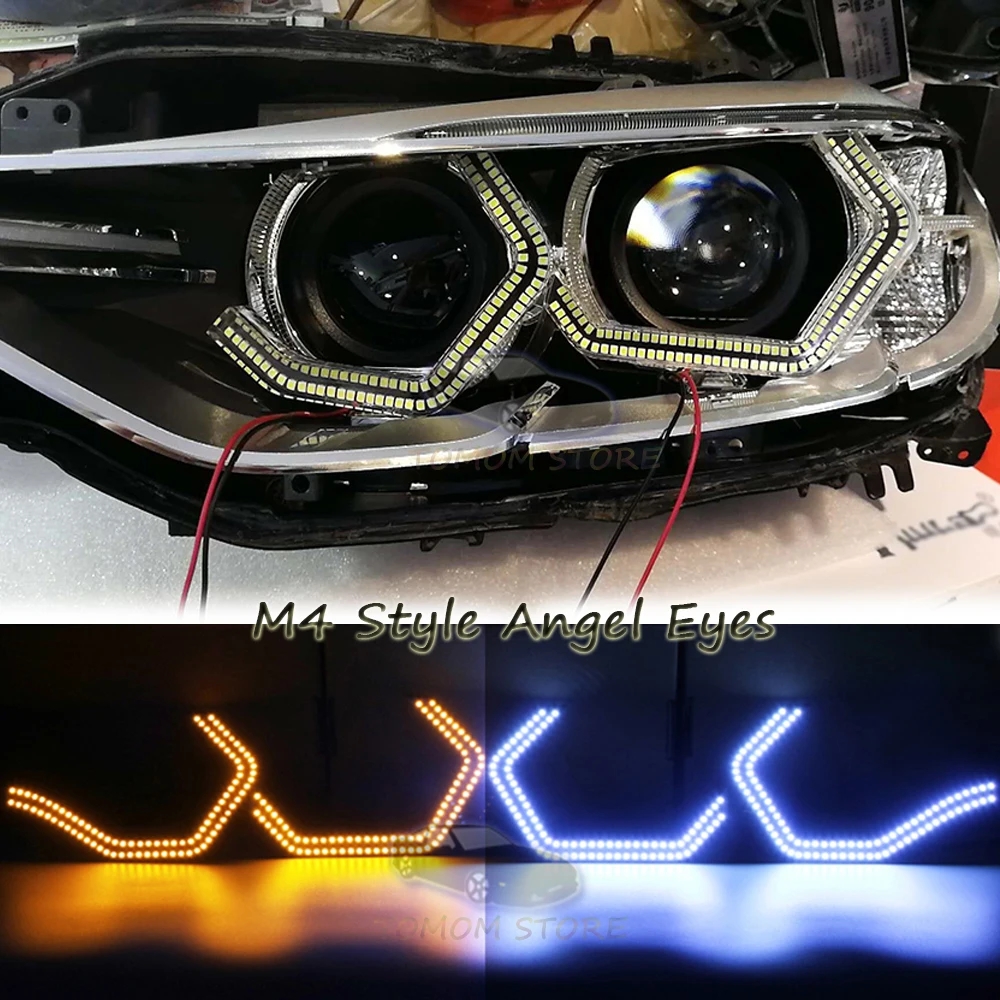 【並行輸入品】 M4 LED イカリング BMW M2 ME M4 M5 F10 F12 F13 F18 F30 F31 F32 F33 F34 F35 F36 E46 カブリオレ クーペ 2D アクセサリー カスタム パーツ_2