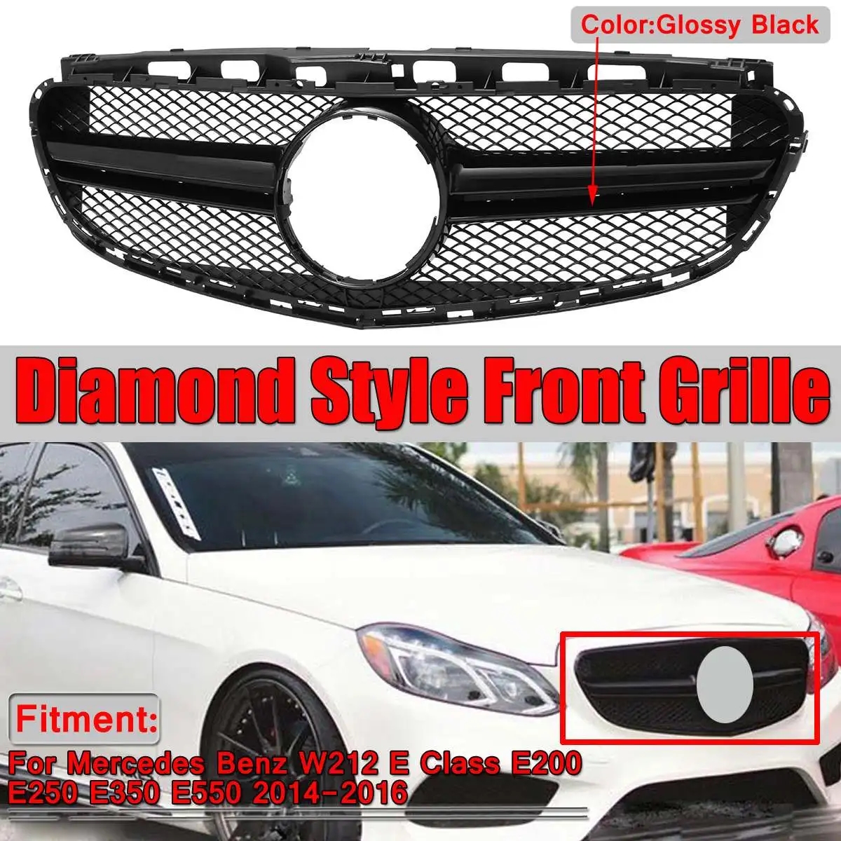 並行輸入品】 E63 ルック W212 グリル ダイアモンド フロント