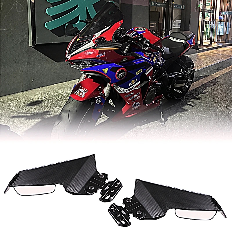 汎用品 バイク 調整可 サイド ウィング スポイラー フェアリング リア サイド ミラー ホンダ CBR650R 2019年-2023