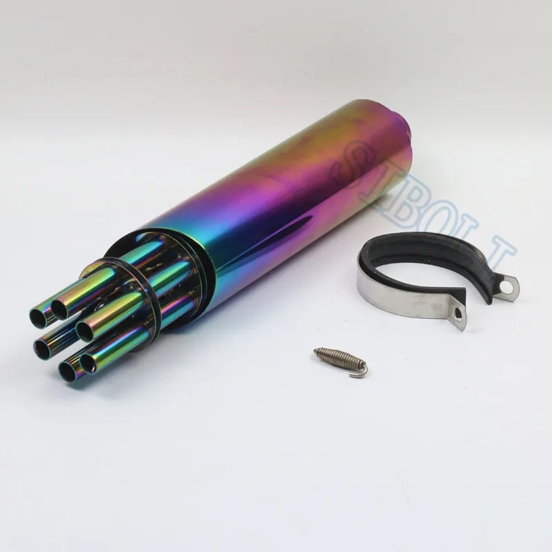 【並行輸入品】 Rotating Gatling Gun エキゾースト マフラー バイク ホンダ レブル G310R CB150R YZF-R15 ER6N 150CC 125CC カスタム パーツの画像