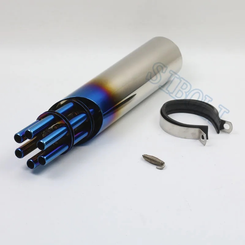 【並行輸入品】 Rotating Gatling Gun エキゾースト マフラー バイク ホンダ レブル G310R CB150R YZF-R15 ER6N 150CC 125CC カスタム パーツの画像