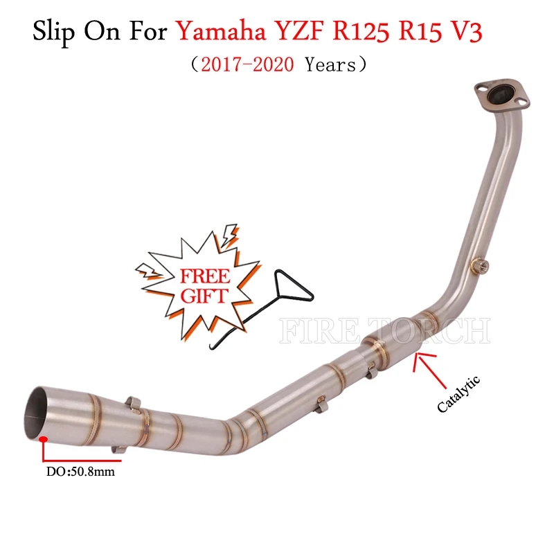 【並行輸入品】 バイク エキゾースト エスケープ マフラー モト チューブ フロント ミドル パイプ ヤマハ MT15 YZF R15 V3 MT125 2020年 -2021年 s カスタム パの画像