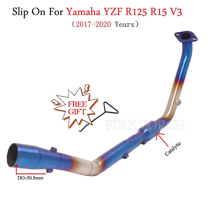 【並行輸入品】 バイク エキゾースト エスケープ マフラー モト チューブ フロント ミドル パイプ ヤマハ MT15 YZF R15 V3 MT125 2020年 -2021年 s カスタム パの画像