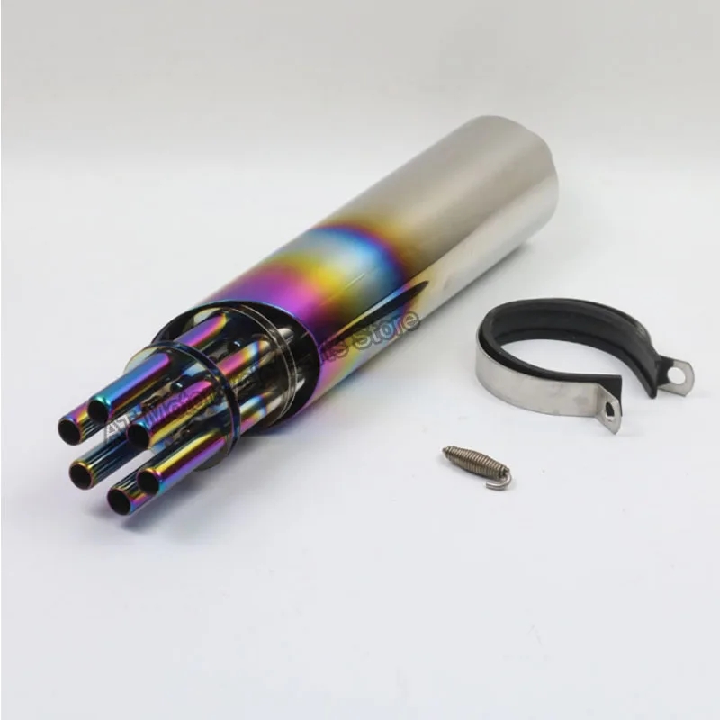 【並行輸入品】 バイク エキゾースト マフラー パイプ Rotating Exfoliate Gatling Gun ホンダ ヤマハ KTM ATV ピット バイク スクーター カスタム パーツの画像