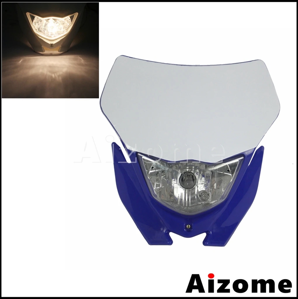 【並行輸入品】 ホワイト ブルー WR LED スポーツ モトクロス ヘッド ライト ランプ フェアリング ホンダ スズキ カワサキ ヤマハ WR 250 450 CRF 125 85 KXF_6