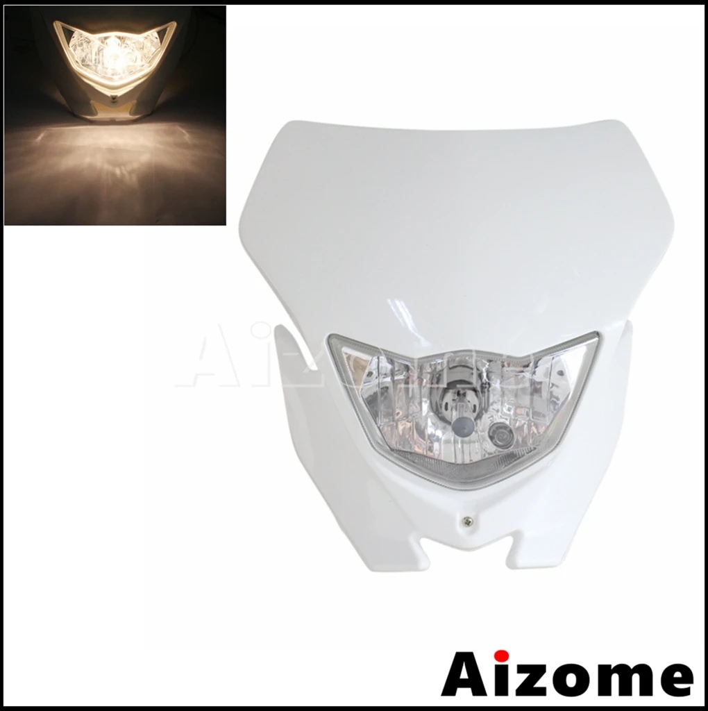 【並行輸入品】 ホワイト ブルー WR LED スポーツ モトクロス ヘッド ライト ランプ フェアリング ホンダ スズキ カワサキ ヤマハ WR 250 450 CRF 125 85 KXF_7