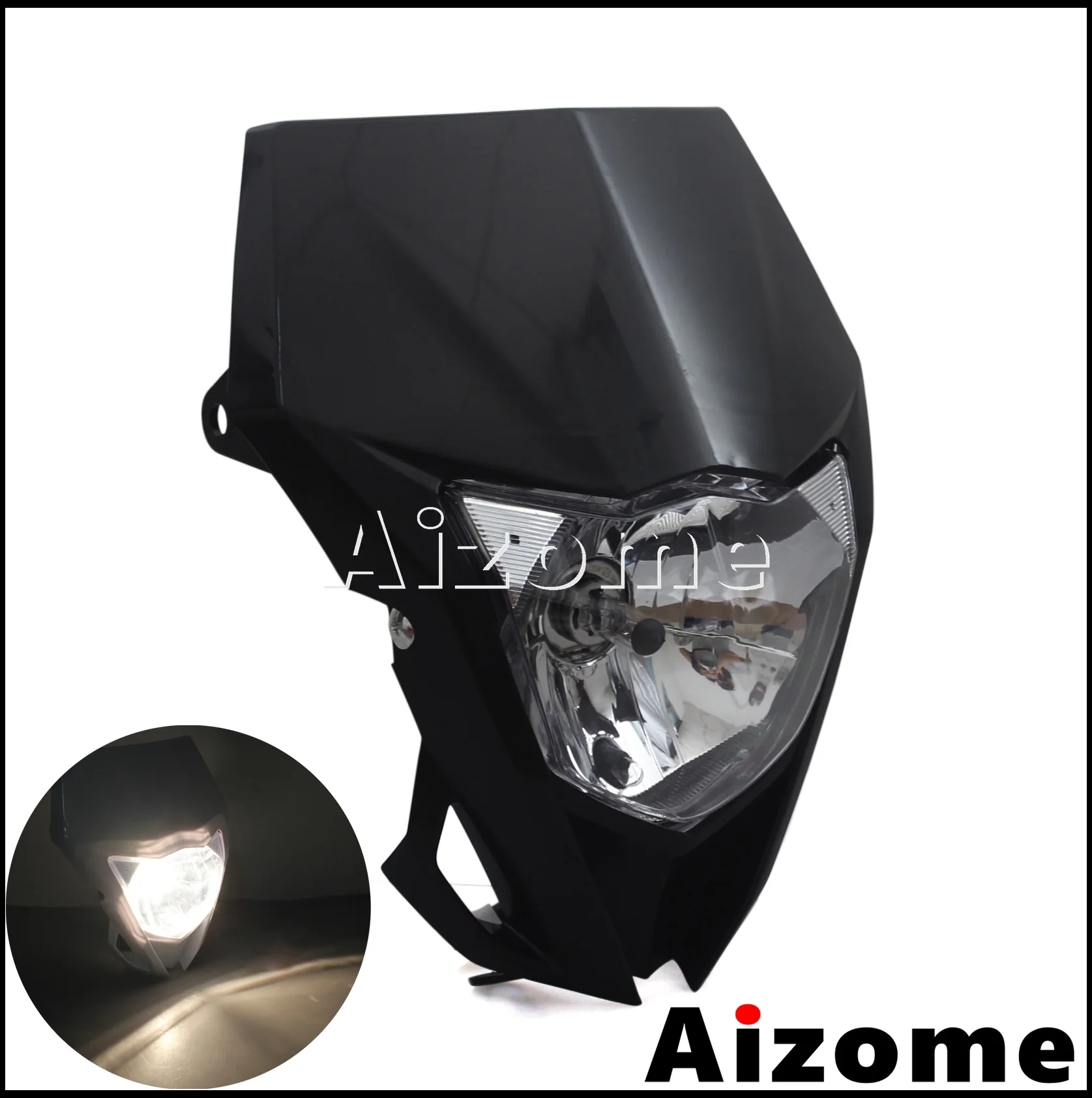【並行輸入品】 ホワイト ブルー WR LED スポーツ モトクロス ヘッド ライト ランプ フェアリング ホンダ スズキ カワサキ ヤマハ WR 250 450 CRF 125 85 KXF_9