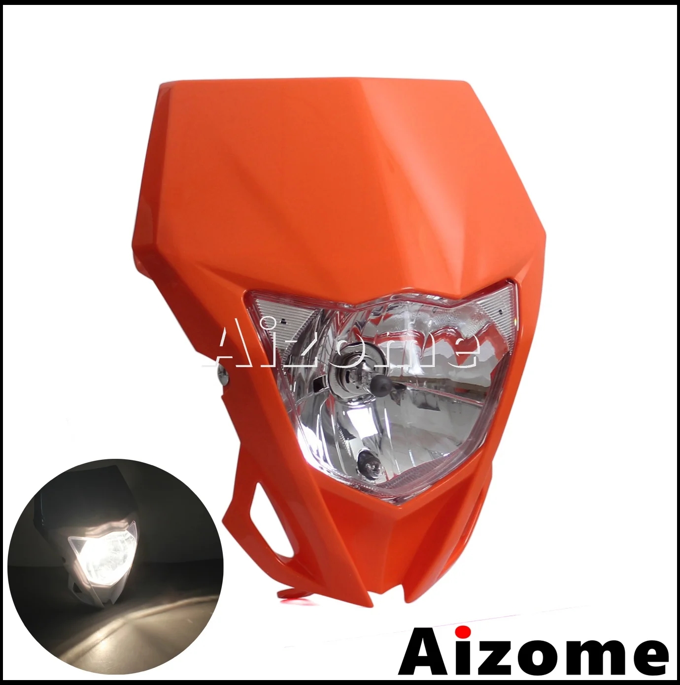 【並行輸入品】 ホワイト ブルー WR LED スポーツ モトクロス ヘッド ライト ランプ フェアリング ホンダ スズキ カワサキ ヤマハ WR 250 450 CRF 125 85 KXF_11