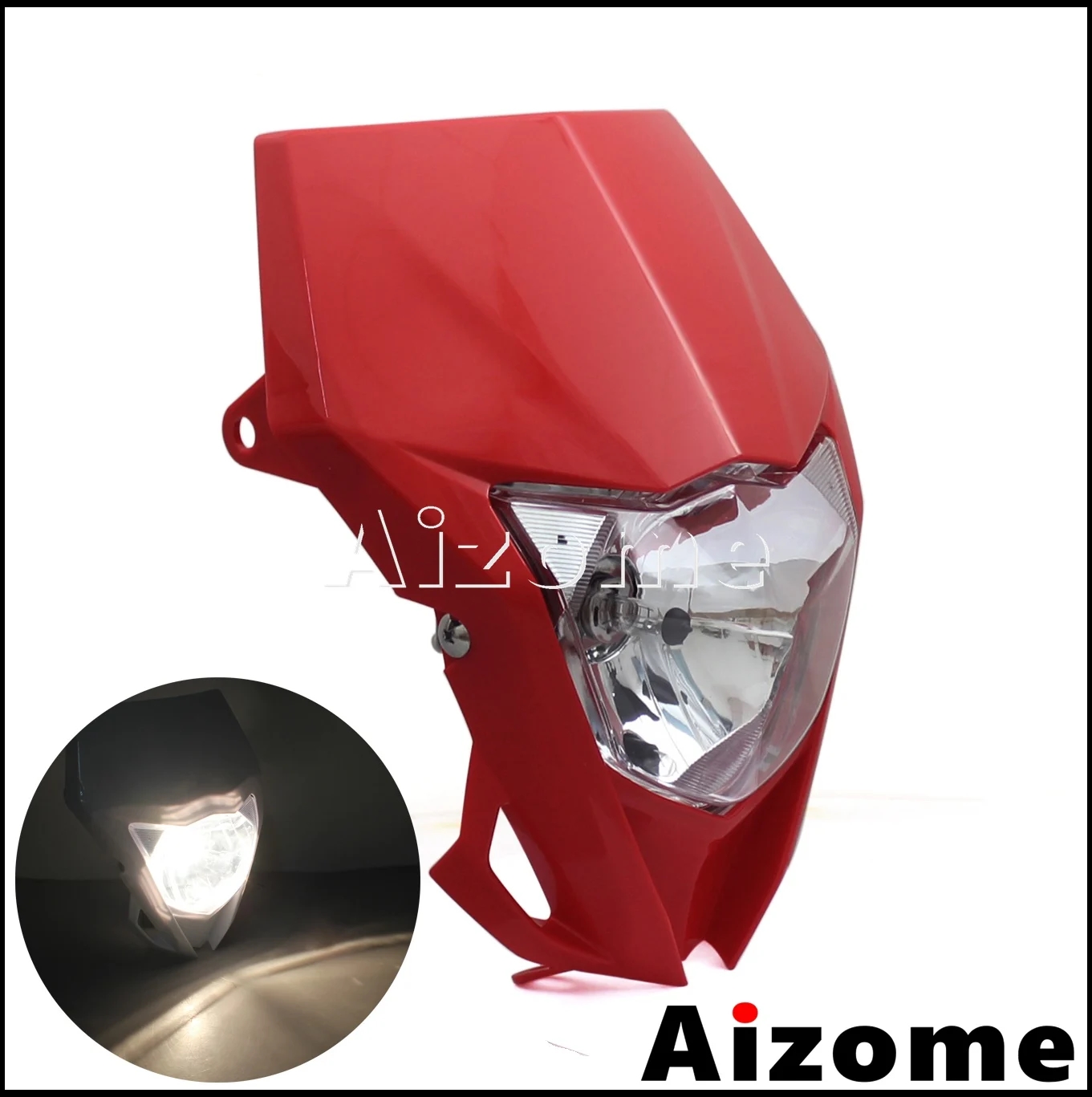 【並行輸入品】 ホワイト ブルー WR LED スポーツ モトクロス ヘッド ライト ランプ フェアリング ホンダ スズキ カワサキ ヤマハ WR 250 450 CRF 125 85 KXF_12