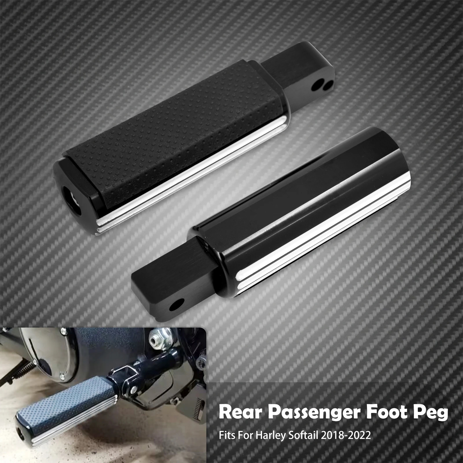 【並行輸入品】 バイク 滑り止め Defiance リア フットペグ フット レスト Floorboard ペダル ハーレー ソフテイル ファットボーイ Slim Deluxe 2018年-2022年_3