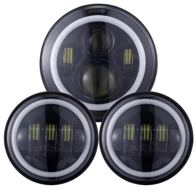 【並行輸入品】 OTBS 7 インチ LED ヘッドライト 4.5 インチes フォグ ライト ハーレー ウルトラ クラシック エレクトラグライド ウルトラ ストリートグライドの画像