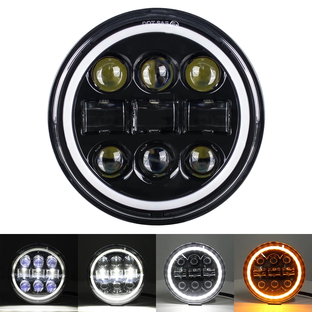 【並行輸入品】 5.75 インチ LED ヘッドライト 5 3/4\" LED DRL 40W バイク ヘッドライト ハーレー スポーツスター 883 XL883 FXCW カスタム パーツの画像