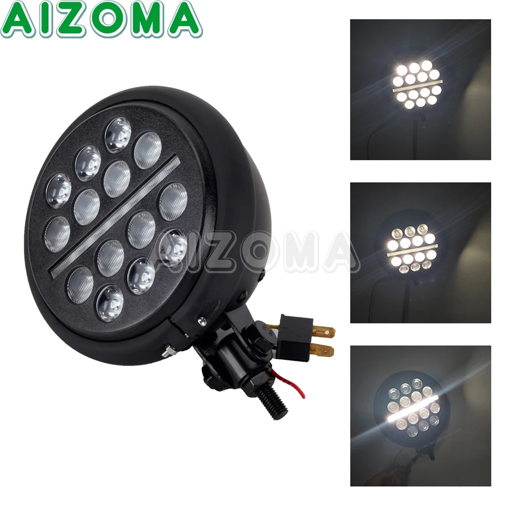 並行輸入品 Club 5.75'' LED ヘッドライト 5-3/4\" スポットライト Work ライト Hi/Lo ビーム ハーレー ソフテイル スポーツスター XL 883 1200 ダイナ カス"_4