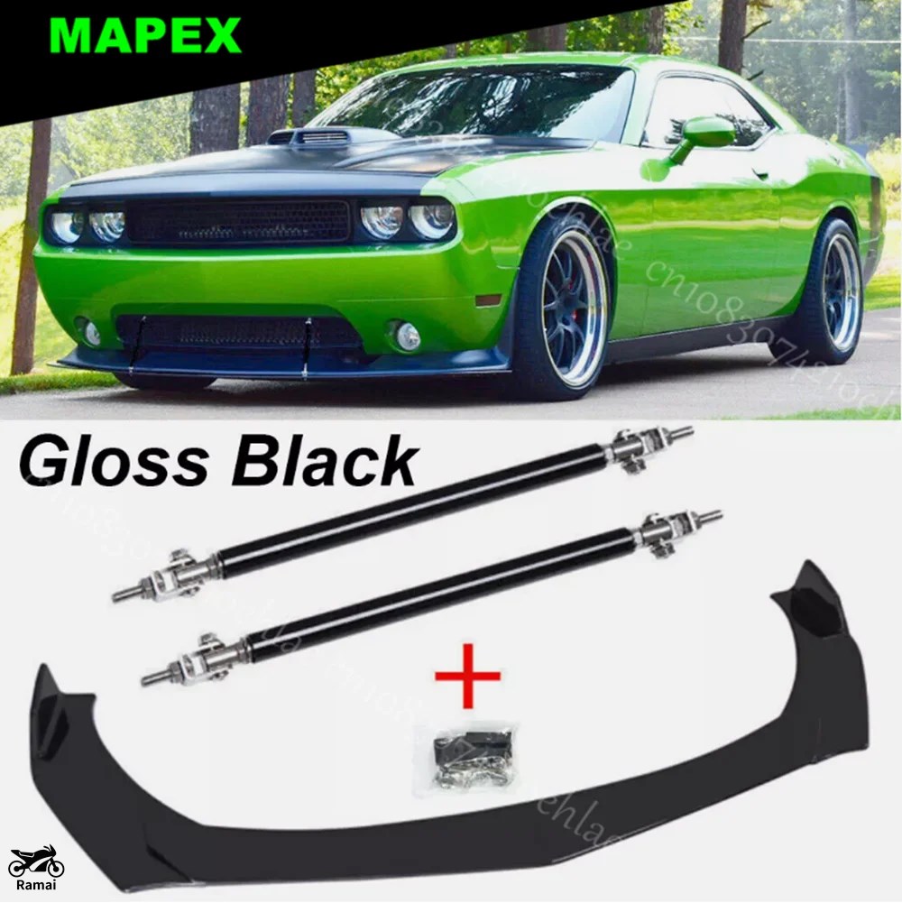 並行輸入品 ダッジ チャレンジャー SRT SXT RT フロント バンパー リップ スプリッター スポイラー + Strut ロッドs カスタム パーツ_1