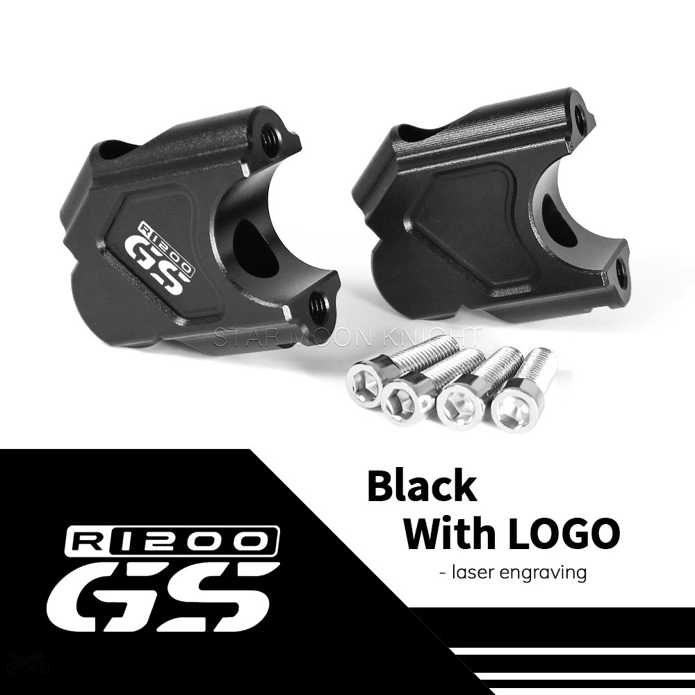 Rialzi Manubrio Per BMW R1200GS E Adventure 2004-2008 – In Alluminio, Rialzo 40 Mm E Arretramento 20 Mm, Argentati O Neri
