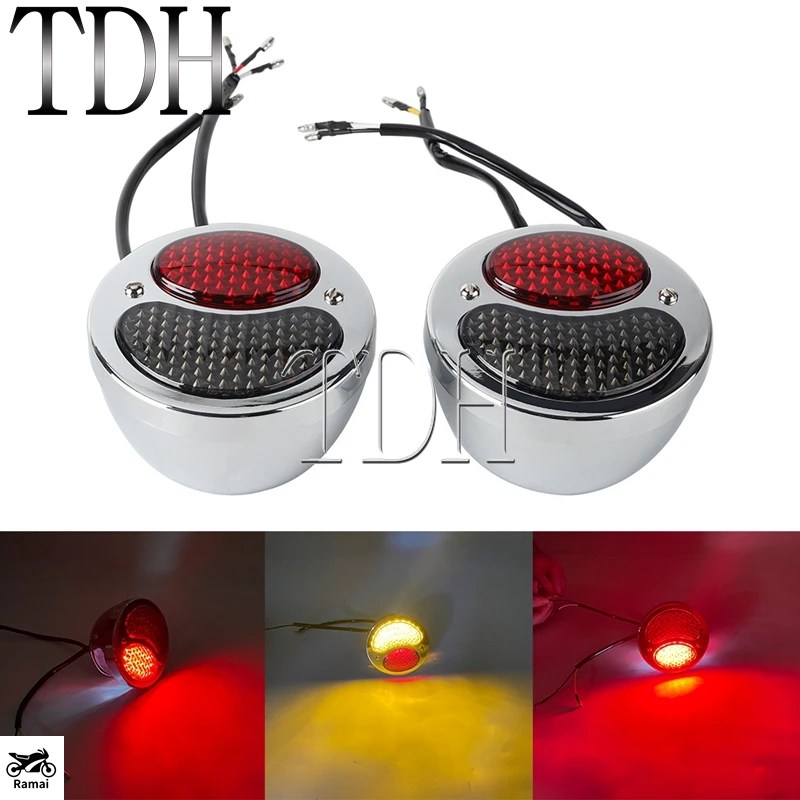 並行輸入品 汎用 バイク ストップ テールライト カフェレーサー Duo 