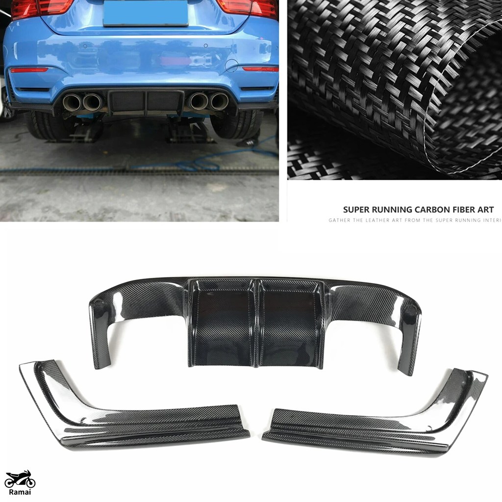 並行輸入品 V リア デュフューザー バンパー リップ BMW F80 M3 F82 F83 M4 2014年-2019年 本物 カーボン エキゾースト スポイラー プレート スプリッター_1