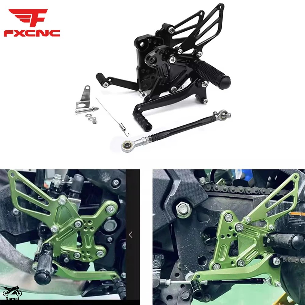 カワサキ ニンジャ 400 Z400 ニンジャ400 2018年-2021年 CNC アルミ バイク リアセット フットペグ フット レスト 調整可 リア セット フット ペグ その他バイクパーツ・アクセサリー用品