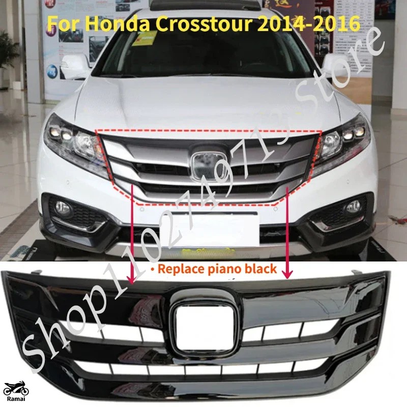 【並行輸入品】 ホンダ クロスツアー 2011年-2016年 1PC つやあり ブラック B フロント グリル グリル レーシング グリル Direct カスタム パーツの画像