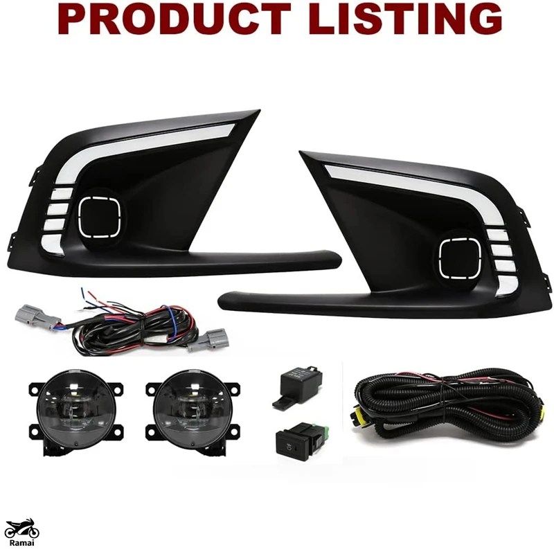 並行輸入品 1 セット LED フォグ ライト デイライト 走行 ランプ DRL バンパー カバー ホンダ シビック セダン/ハッチバック 2022年+ カスタム パーツ_1