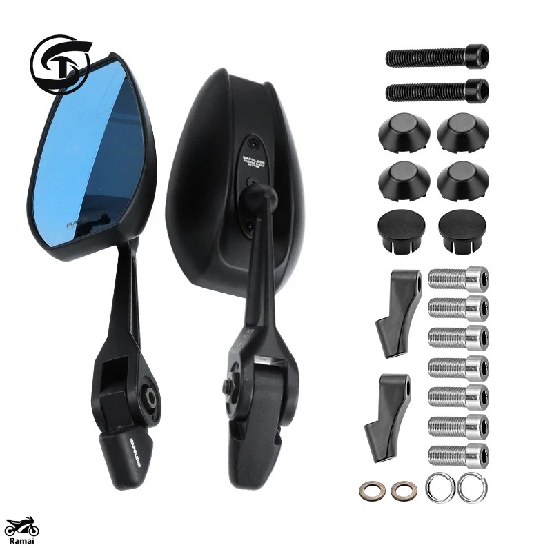並行輸入品 ヤマハ NMAX 125 150 155 160 NMAX155 サイド ミラー Anti Glare ブルー ミラー Big View リア バイク カスタム パーツ_1