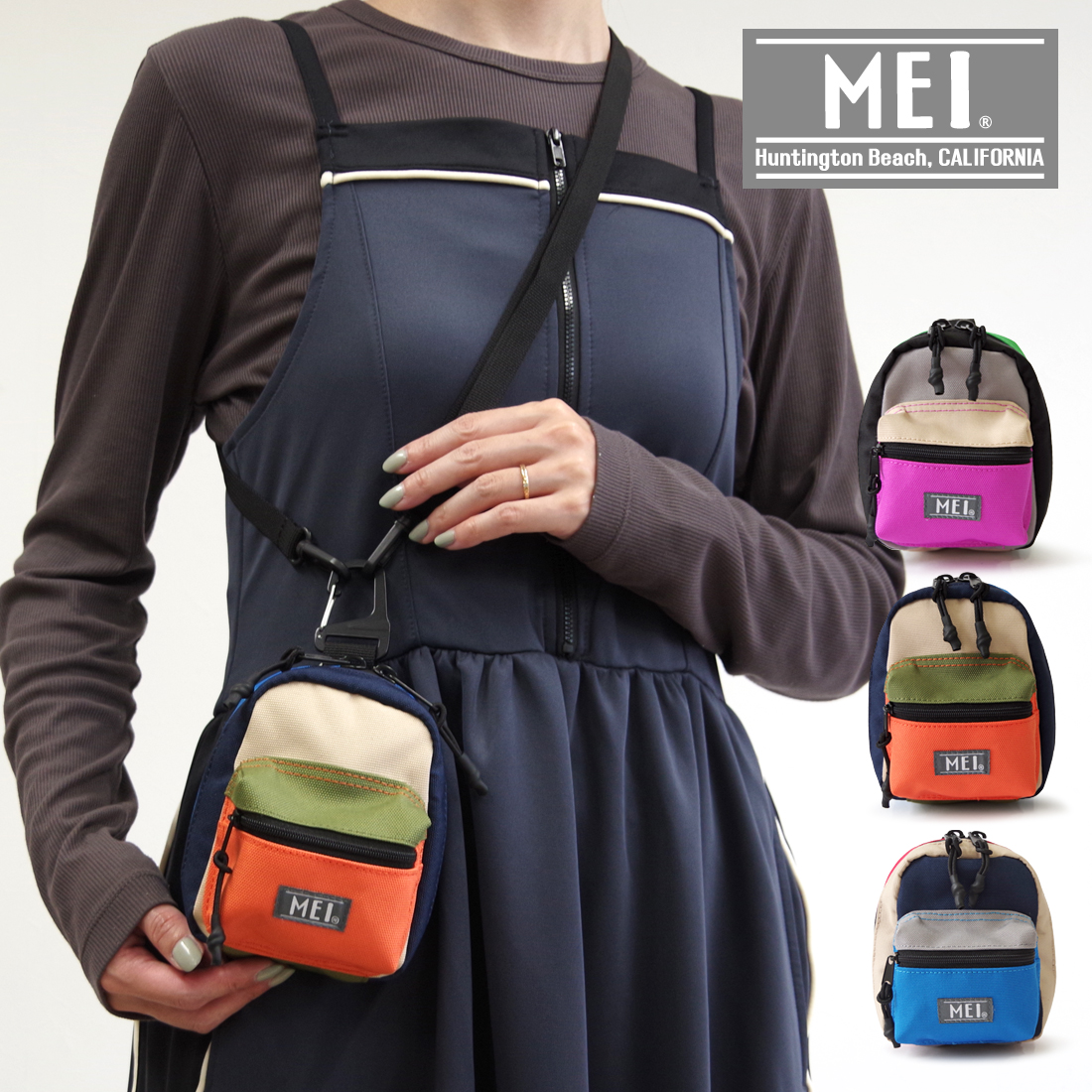 MEI メイ【MEI-000-261009】MINI PACK POUCH ミニパックポーチ ミニショルダー ポーチ バッグチャーム カラビナ ショルダーバッグ メンズ レディース フェス