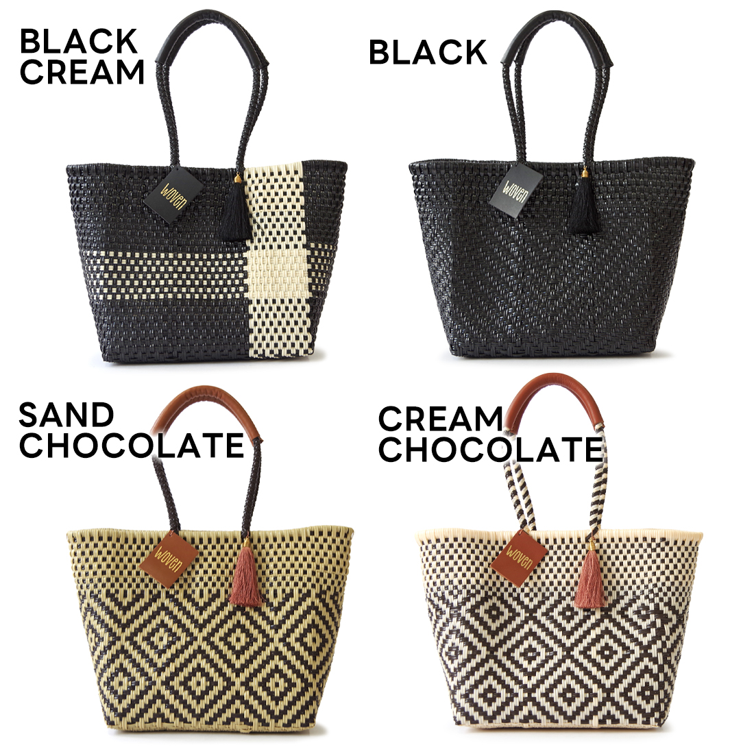 【WOVEN ウーヴン】エブリデイトート メキシコ製 メルカドバッグ スモール トートバッグ Everyday Tote メキシコ製 かごバッグバッグ 裏地付き ハンドメイドの画像