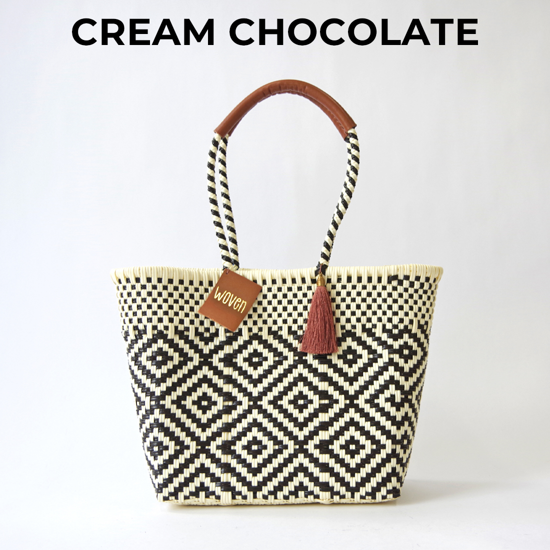 【WOVEN ウーヴン】エブリデイトート メキシコ製 メルカドバッグ スモール トートバッグ Everyday Tote メキシコ製 かごバッグバッグ 裏地付き ハンドメイドの画像