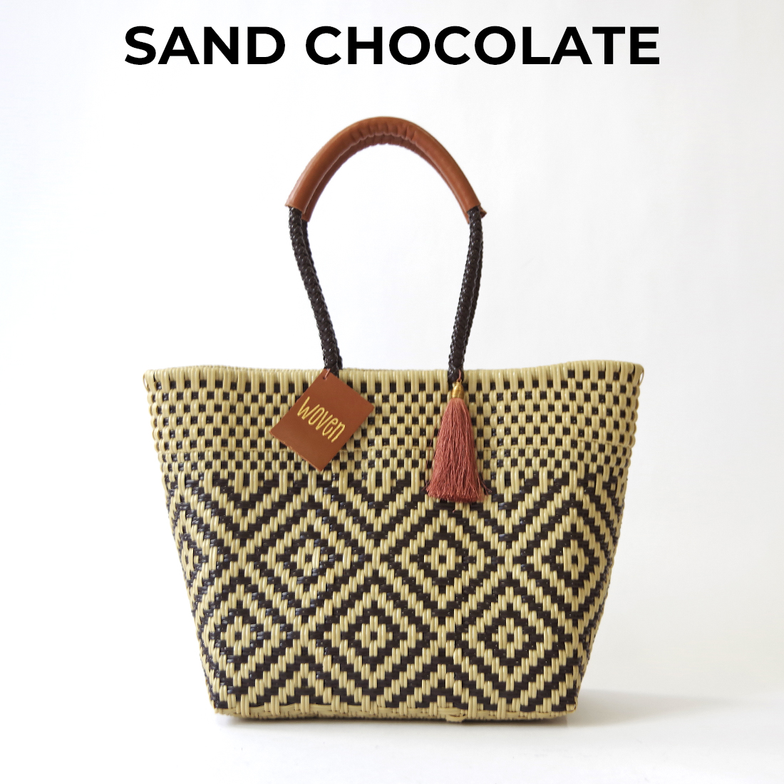 【WOVEN ウーヴン】エブリデイトート メキシコ製 メルカドバッグ スモール トートバッグ Everyday Tote メキシコ製 かごバッグバッグ 裏地付き ハンドメイドの画像